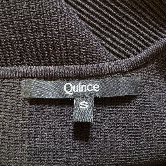 Quince Cropped One Shoulder Sweater Knit Tank Top Ribbed Black Size S - Picture 4 of 6